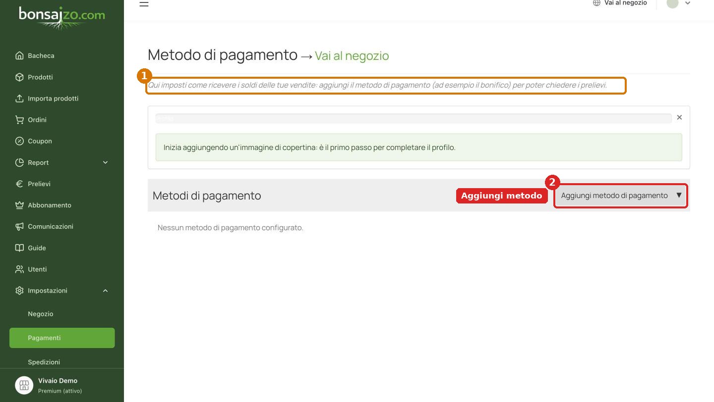 Impostazioni pagamento