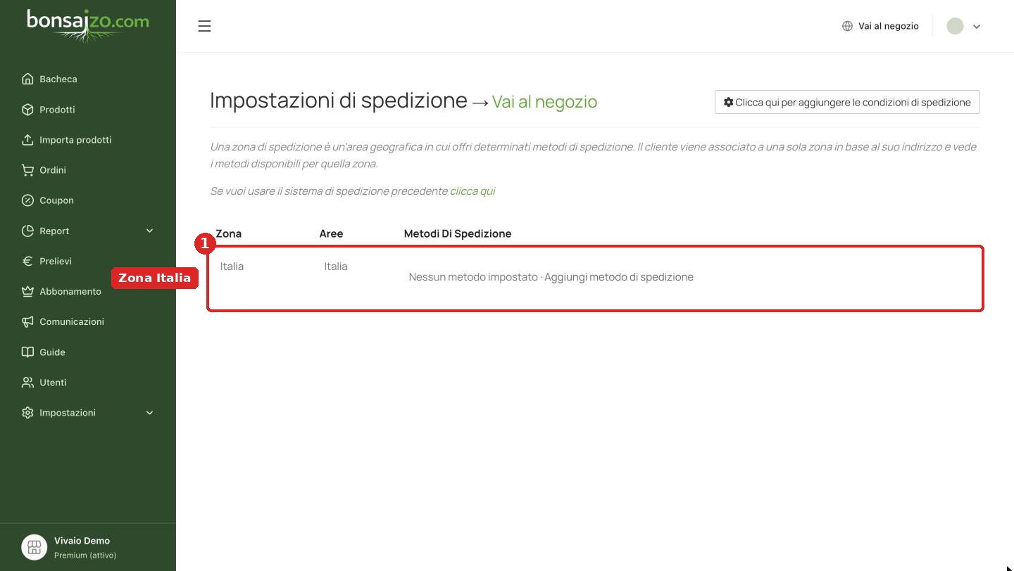 Zone di spedizione